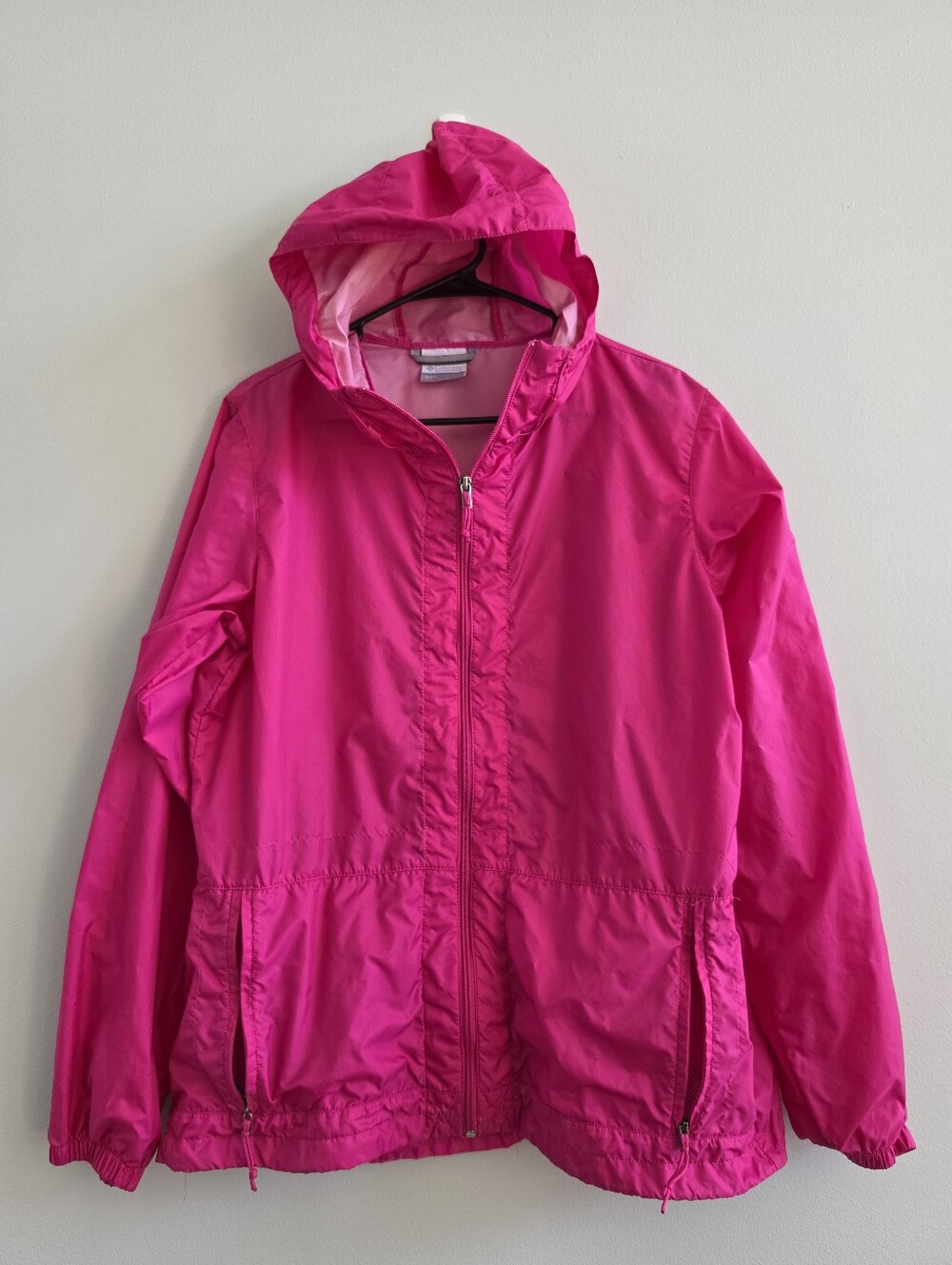Columbia Women’s Pink Hooded Windbreaker Rain Jacket Size Large